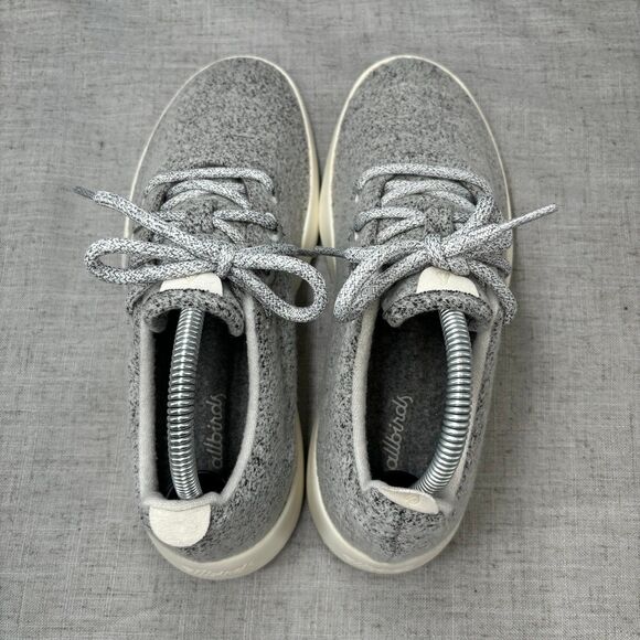 Allbirds Wool Runner Shoes Dapper Grey & Cream Wool Sustainably Made Women's 8 - Picture 6 of 10